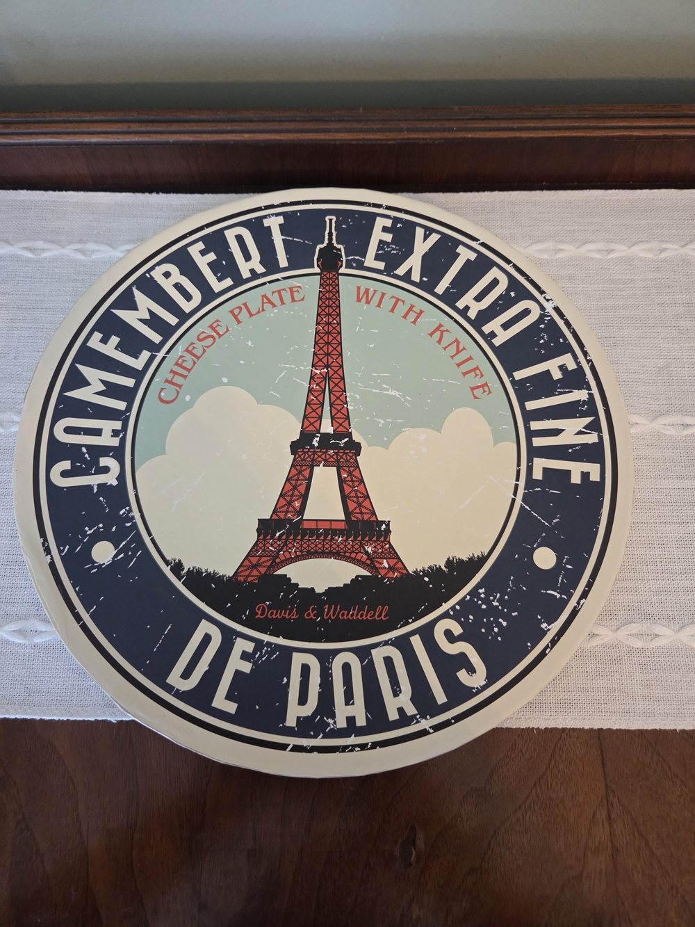 Davis & Waddell Camembert Extra Fine De Paris Porcelain Cheese  Plate And Knife